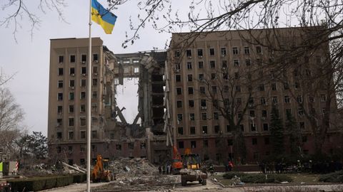 Edificio público atacado en Mikolaiv 