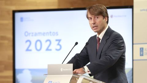 El conselleiro de Facenda, Miguel Corgos, presentando las cuentas del 2023, en octubre del año pasado.