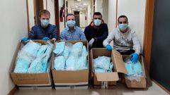 Las mascarillas desinfectadas y empaquetadas en la Universidad de Oviedo