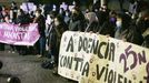 Una manifestación frente a los juzgados de Lugo en el Día de la Eliminación de la Violencia contra la Mujer. 
