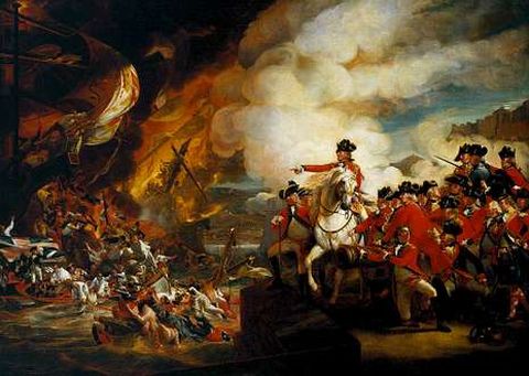 El cuadro de John Singleton Copley, terminado en 1783, recrea el asedio de Gibraltar.