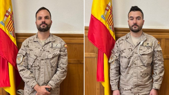 El cabo primero��lvaro Palma G�mez, del Tercio Norte, y el cabo�Jos� Luis Buj�n Vigo, de la Polic�a Naval.