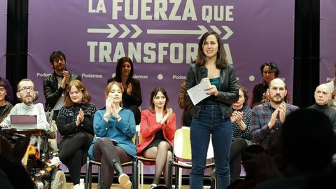 Belarra, en el acto de Podemos ayer en Zaragoza. 