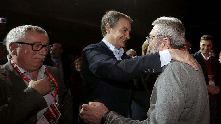 Méndez saluda a Zapatero en su última intervención como líder de UGT
