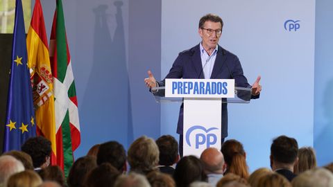 Alberto Núñez Feijoo en un acto el pasado jueves en el País Vasco.