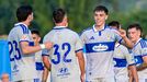 Marco Esteban celebra su gol a la Ponferradina