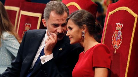 Los reyes Felipe y Letizia durante la ceremonia de entrega de los Premios Princesa de Asturias 2019
