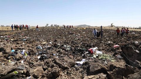 Zona donde cayó el Boeing 737 de Ethiopian Airlines
