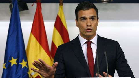 El Secretario General del PSOE, Pedro Snchez, valorando los resultados de su partido