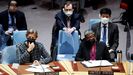 Varios representantes en la reunión de emergencia del Consejo de Seguridad de la ONU