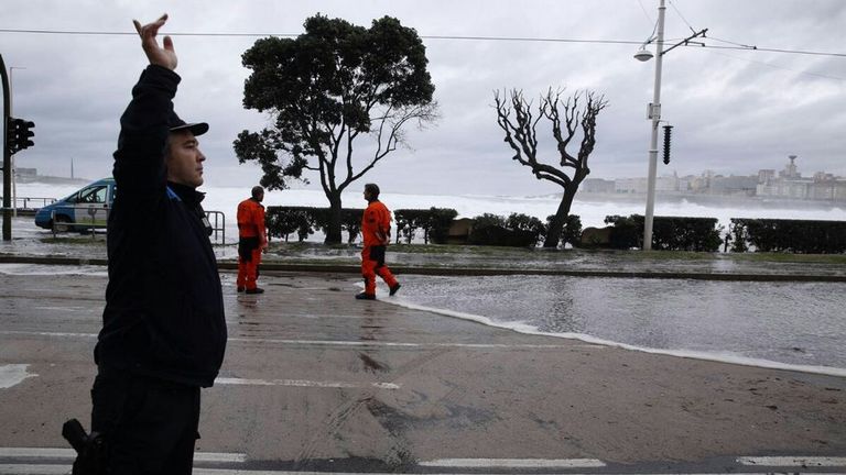 Fuerte oleaje en la costa gallega