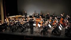 La Orquestra Sinfnica de Galicia en una actuacin en el Principal