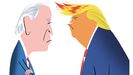 Caricaturas de Joe Biden y Donald Trump