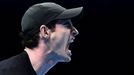 Andy Murray grita durante su partido contra el japonés Kei Nishikori