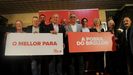 Adolfo Rubio (en el centro, con gafas) encabeza la candidatura socialista de A Pobra do Brollón, en cuya presentación participó José Tomé (a su izquierda)
