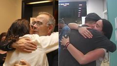 Abrazos con cara y cruz en las sedes del PSOE y Compostela Aberta