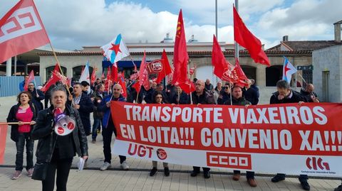Protesta conjunta de los sindicatos en Ourense, reclamando la actualización del convenio