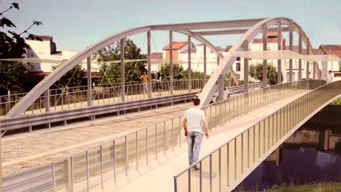 Recreación digital de la propuesta para el nuevo puente de Monforte que presentó la empresa Proyectos y Obras de Estructuras e Instalaciones para el nuevo puente de Monforte y que quedó segundo 