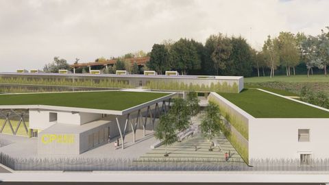 Infografía del proyecto del Colegio Público Nuevo Roces de Gijón
