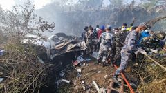 Las imágenes del accidente aéreo en Pokhara, Nepal