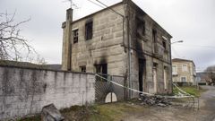 Casa incendiada en Ganade (Xinzo) donde en febrero del 2022 falleci su morador.