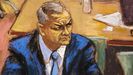 Dibujo de Genaro Garca Luna durante el juicio que se celebra contra l en Nueva York