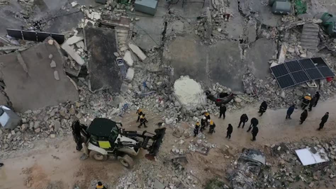 La destrucción del terremoto en Siria a vista de dron