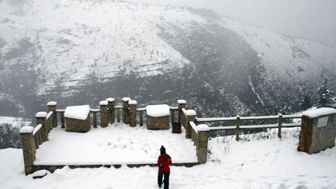 El mirador geológico de Campodola cubierto de nieve en una imagen de febrero del 2013