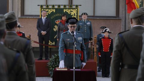 El general Gonzlez, este jueves durante el juramento de su cargo en A Corua.