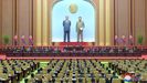 Imagen de una de las ltimas asambleas del rgimen norcoreano publicada por la agencia KCNA