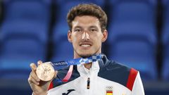 Pablo Carreño luce la medalla de bronces lograda en los Juegos Olímpicos de Tokio