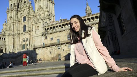 Alegría Fisterra, en la plaza de Obradoiro, epicentro de la gran manifestación de Nunca Máis