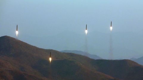 Imagen de archivo de misiles lanzados por Corea del Norte