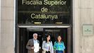 El líder de Cs en Cataluña, Carlos Carrizosa; la líder de Cs, Inés Arrimadas; y la presidenta de Cs en el Ayuntamiento de Barcelona, luz Guilarte, ante Fiscalía