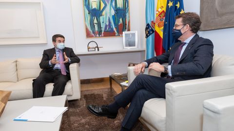 Reunión entre el consejero delegado de Repsol, Josu Jon Imaz, y el presidente de la Xunta de Galicia, Alberto Núñez Feijoo