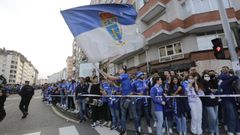 Recibimiento al Real Oviedo antes del derbi asturiano