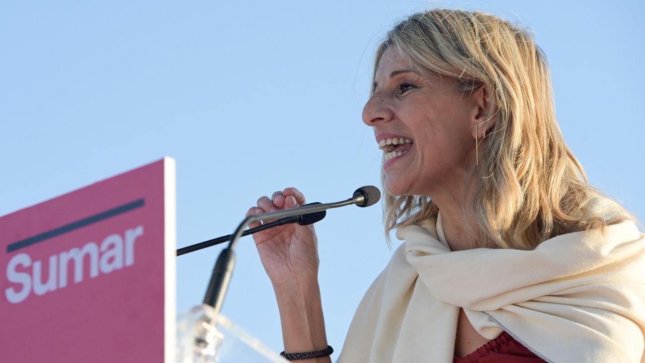 La vicepresidenta segunda del Gobierno, Yolanda Daz, en el acto de inicio de campaa.