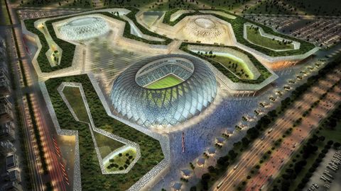 Imagen 3D creada por ordenador facilitada por el Comit de organizacin del Mundial de ftbol Qatar 2022 hoy, lunes, 6 de diciembre de 2010, que muestra la propuesta del que ser el estadio Al-Wakrah de la ciudad qatar de Al-Wakrah, una de las sedes del Mundial de ftbol Qatar 2022. El estadio Al-Wakrah tendr capacidad para 45.120 personas.