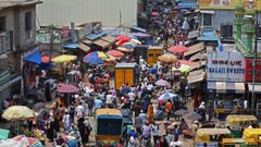 Mercado de Bangalore en India, donde se han vivido las fases de contagios ms explosivas del mundo