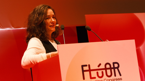 Xisela López, durante su charla en Flúor