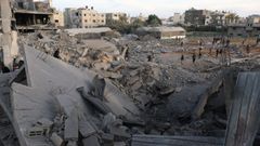 Imagen de un edificio bombardeado por Israel en la ciudad de Rafah