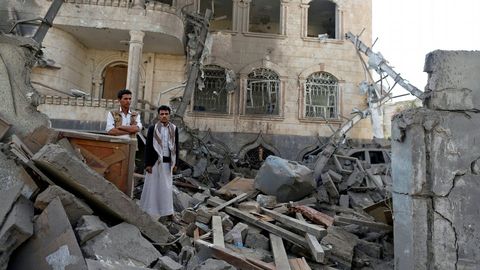 Imagen de un reciente bombardeo en Yemen