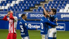 Blanco Leschuk celebra su gol ante la UD Almera