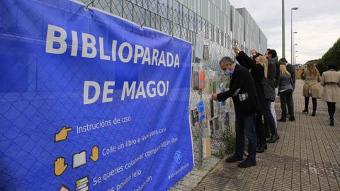 Biblioparada de Magoi establecida por el PP para reclamar la reapertura del auditorio