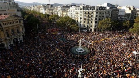 11 septiembre 2012 | Gran manifestacin por la independencia. Con motivo de la Diada, ms de un milln de catalanes participaron en Barcelona en una marcha sin precedentes por la secesin. 