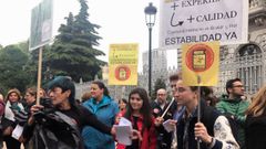 Interinos docentes, en la concentraci�n celebrada en Oviedo