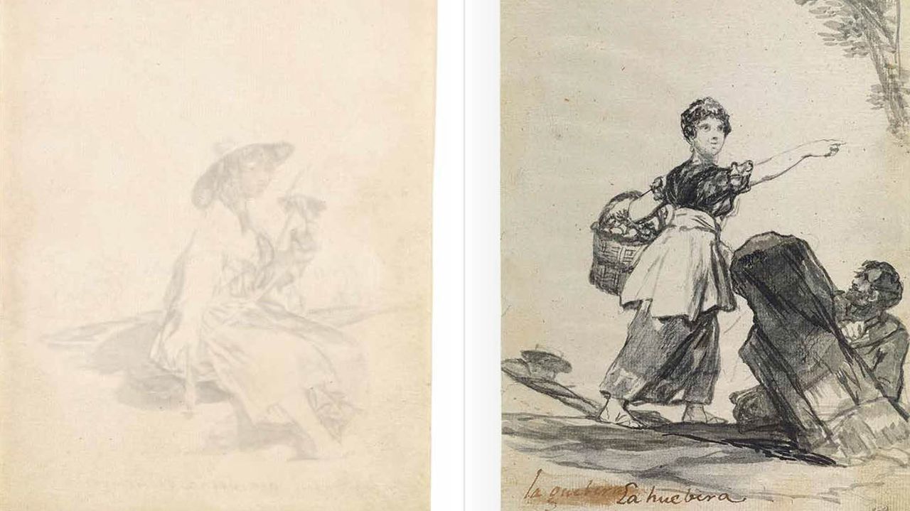 Un�camino sin caminantes.Dos de los dibujos del �Cuaderno C� de Goya
