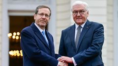 El presidente alemn, Frank-Walter Steinmeier (izquierda), recibe en Berln al presidente israel, Isaac Herzog, antes de la Conferencia de Mnich.