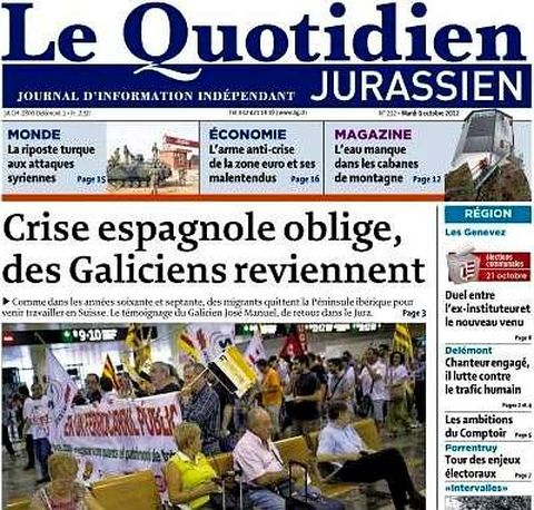 El rotativo Le Quotidien dedicó su portada a los gallegos que emigran