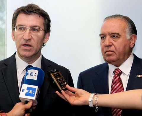 Feijoo y el presidente del Consejo Empresarial Mexicano de Comercio Exterior, Vicente Díez Morodo.